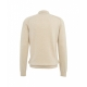 Maglione in merino con colletto a polo crema