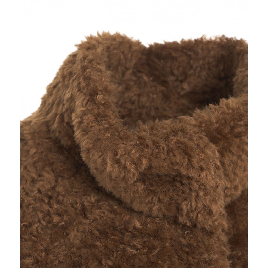 Cappotto in eco-pelliccia marrone