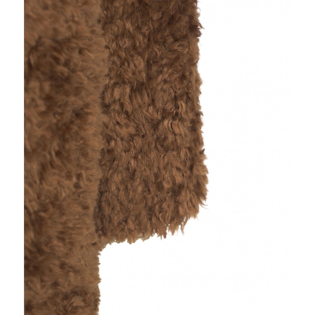 Cappotto in eco-pelliccia marrone
