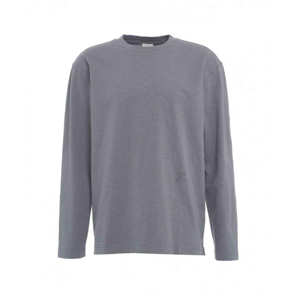 Maglietta a maniche lunghe con ricamo logo grigio