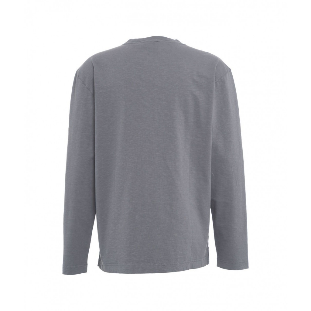 Maglietta a maniche lunghe con ricamo logo grigio