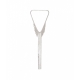 Collana lunga con strass argento
