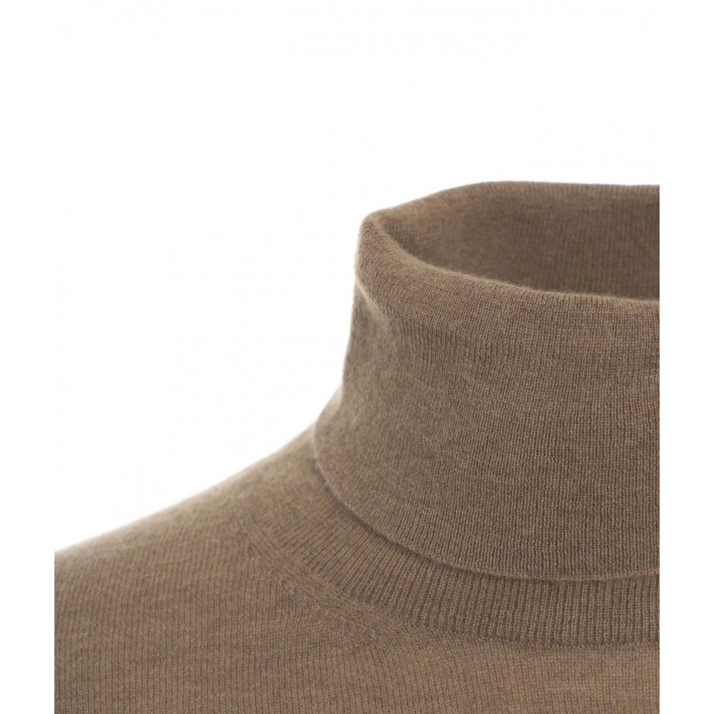 Maglia dolcevita in lana merino marrone