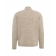 Cardigan lavorato a maglia in misto alpaca con collo alto beige