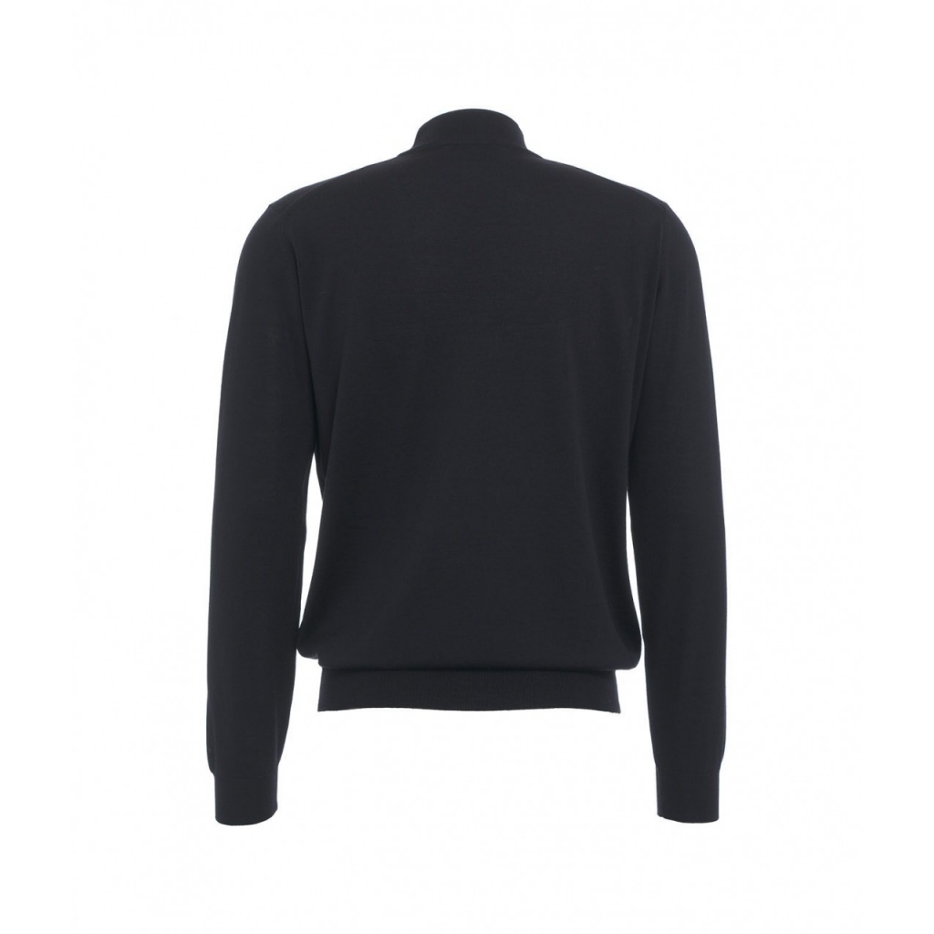 Maglia con collo alto in lana merino blu scuro