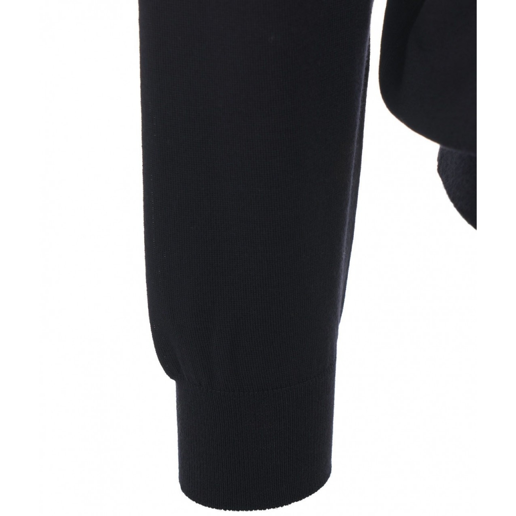 Maglia con collo alto in lana merino blu scuro