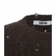 Maglia in lavorazione intrecciata distressed-look marrone scuro
