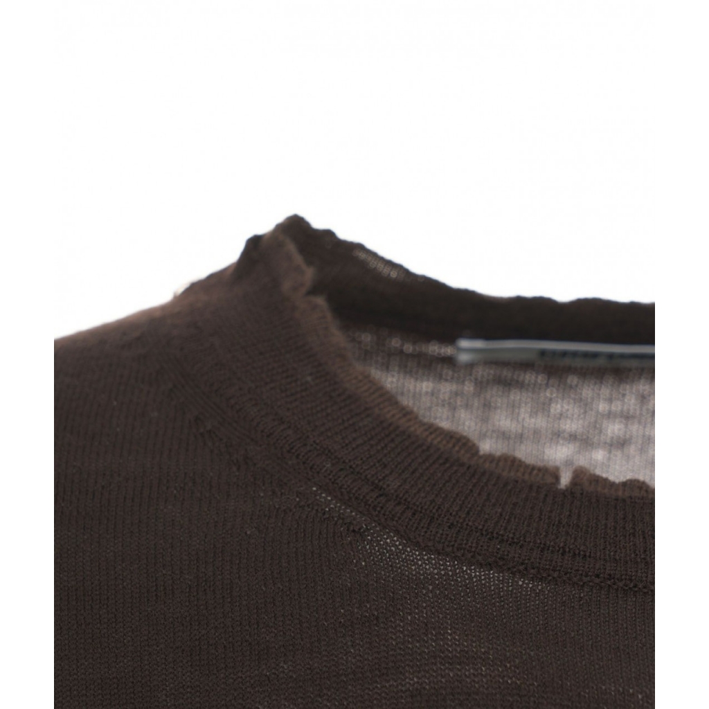 Maglione leggero distressed-look marrone scuro