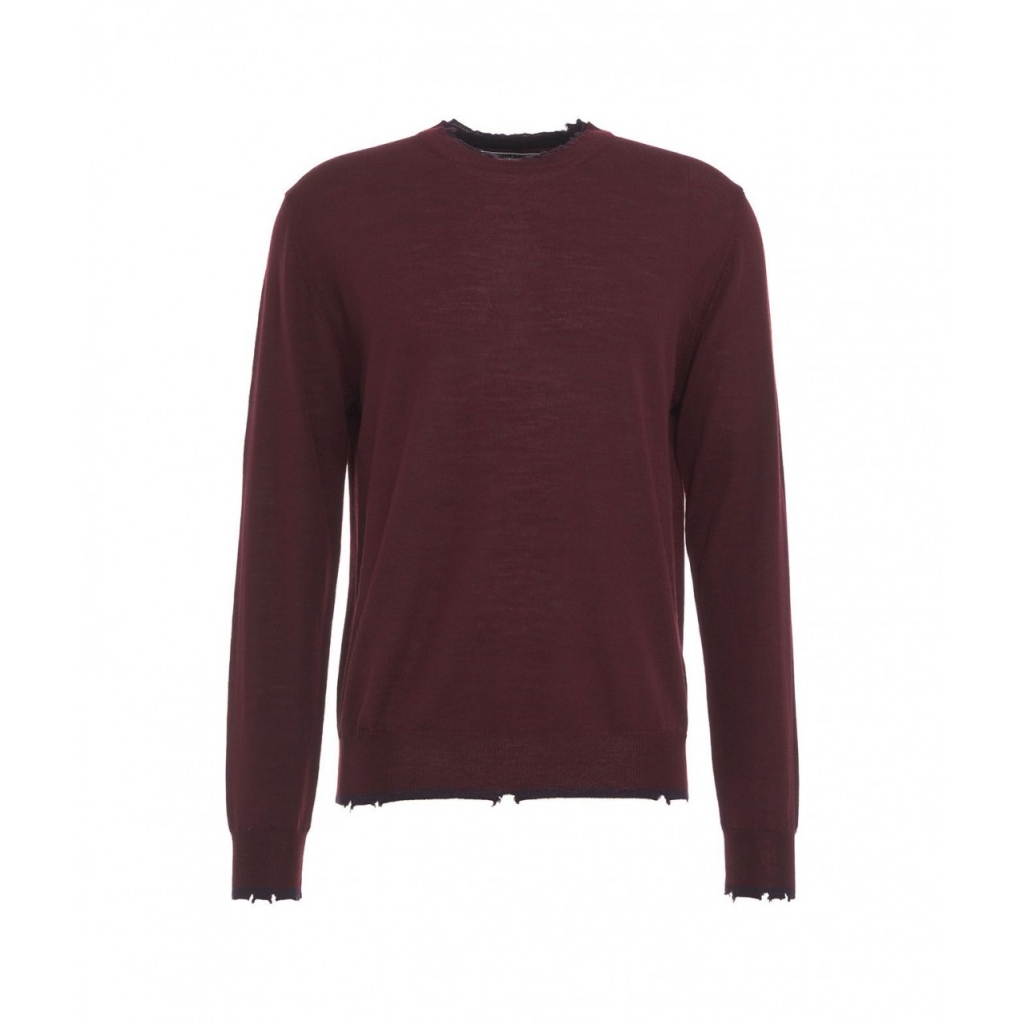 Maglione leggero distressed-look bordeaux