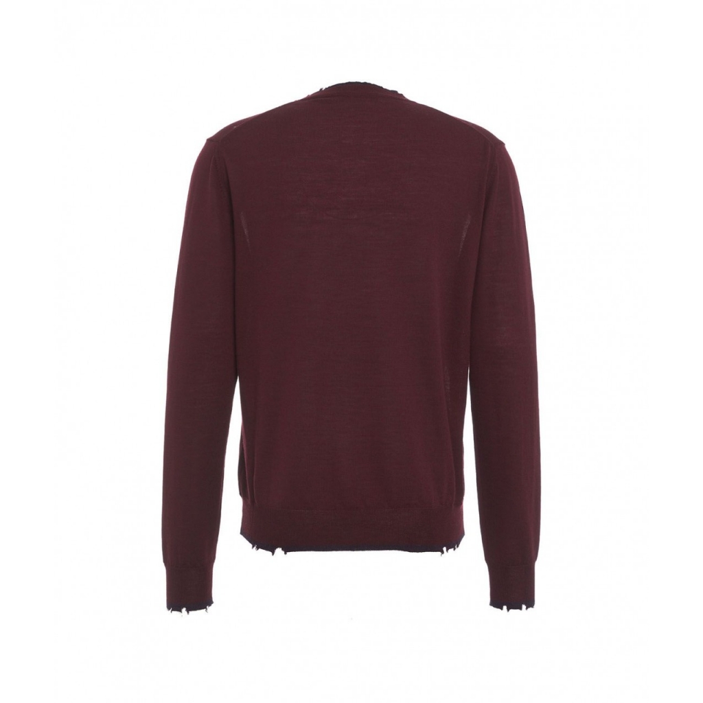 Maglione leggero distressed-look bordeaux
