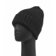 Berretto in cashmere e lana merino nero