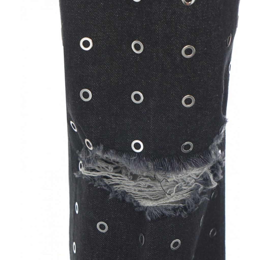 Jeans Francine wide leg in denim stretch nero
