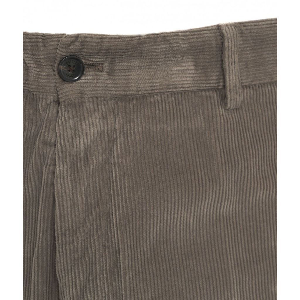 Pantaloni di velluto a coste in misto modal tortora