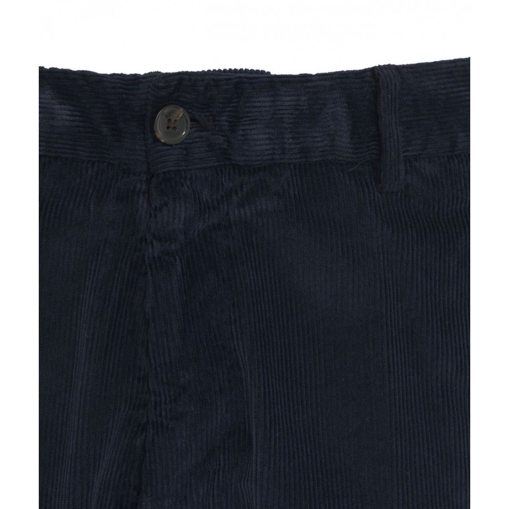 Pantaloni di velluto a coste in misto modal blu scuro