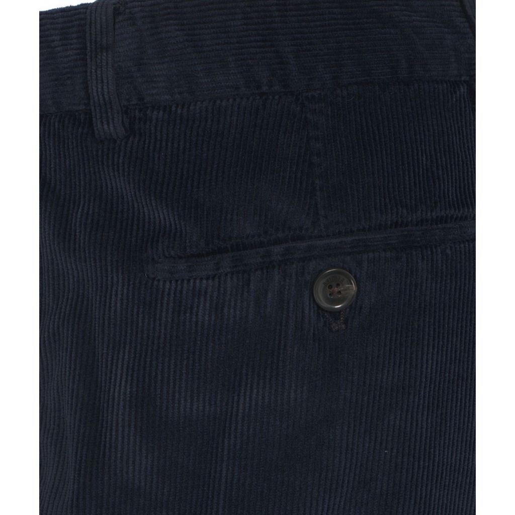 Pantaloni di velluto a coste in misto modal blu scuro