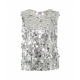 Top in paillettes Nunzia argento
