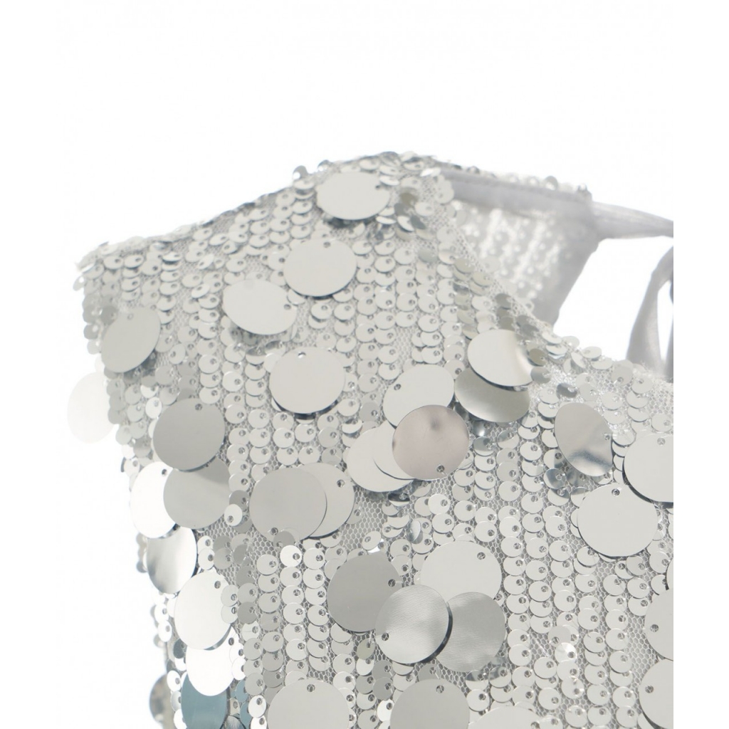 Top in paillettes Nunzia argento