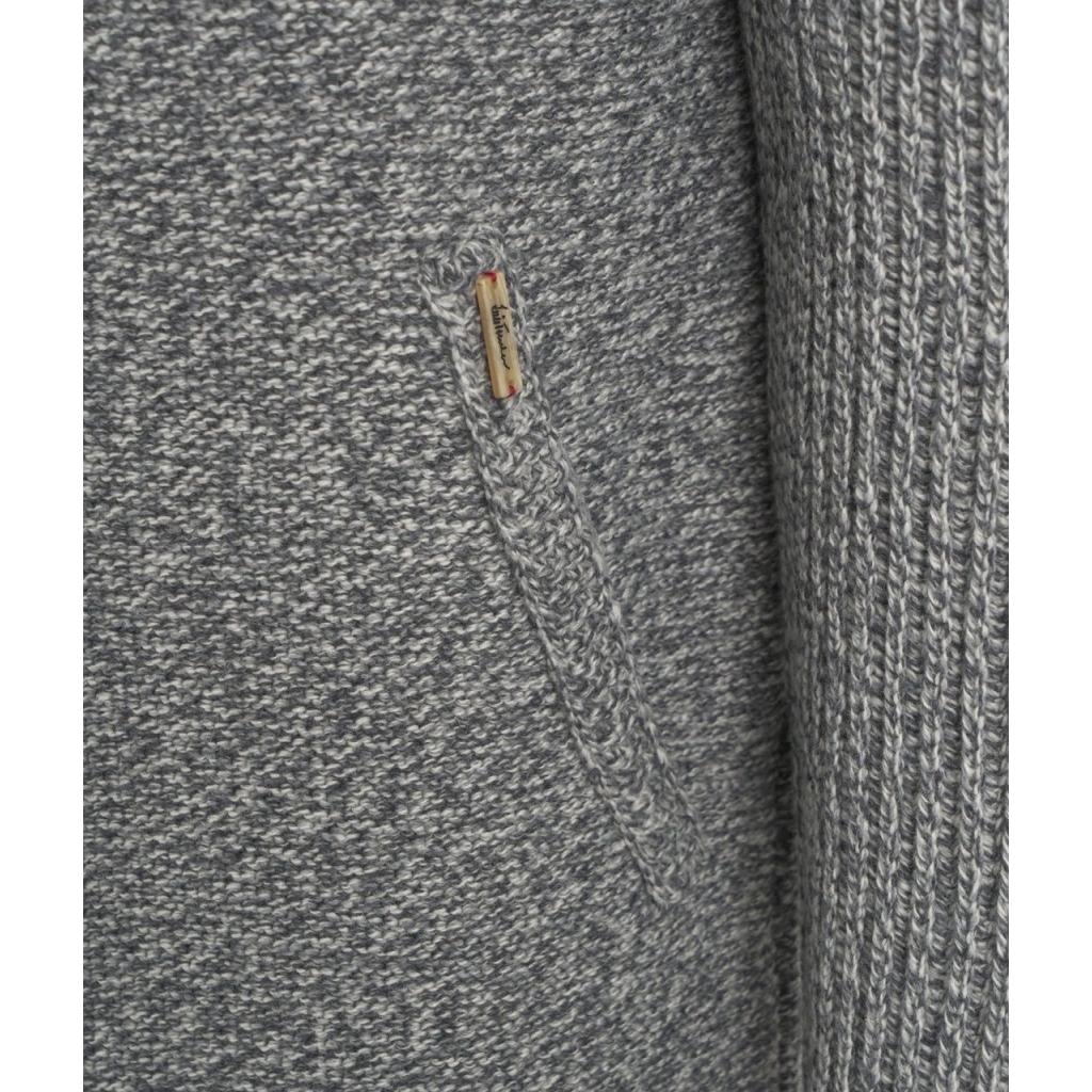 Cardigan Luwallace in merino grigio chiaro