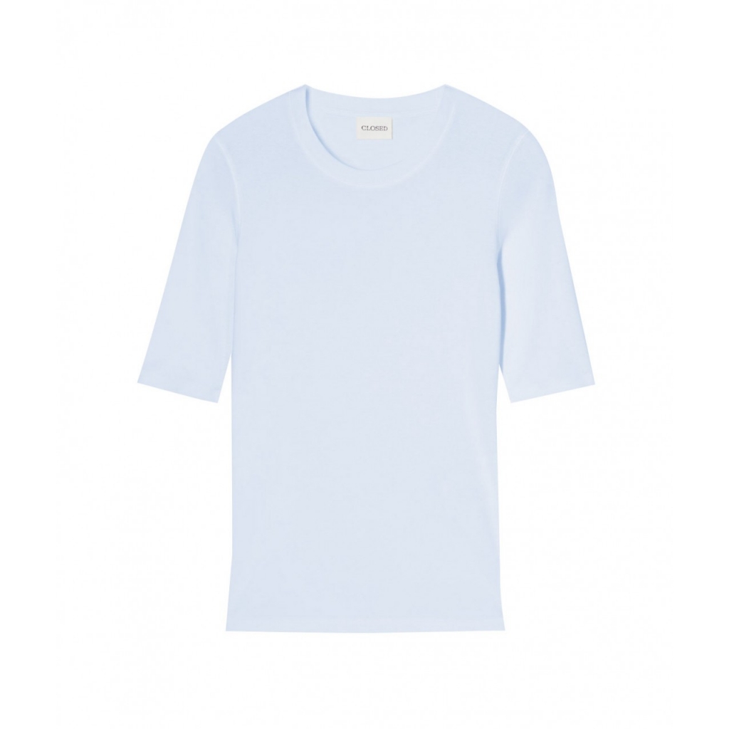 Maglietta in misto cotone azzurro