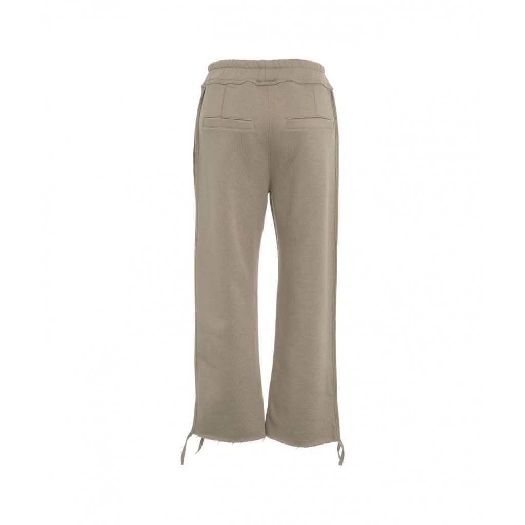 Pantaloni jogger con orlo sfrangiato tortora