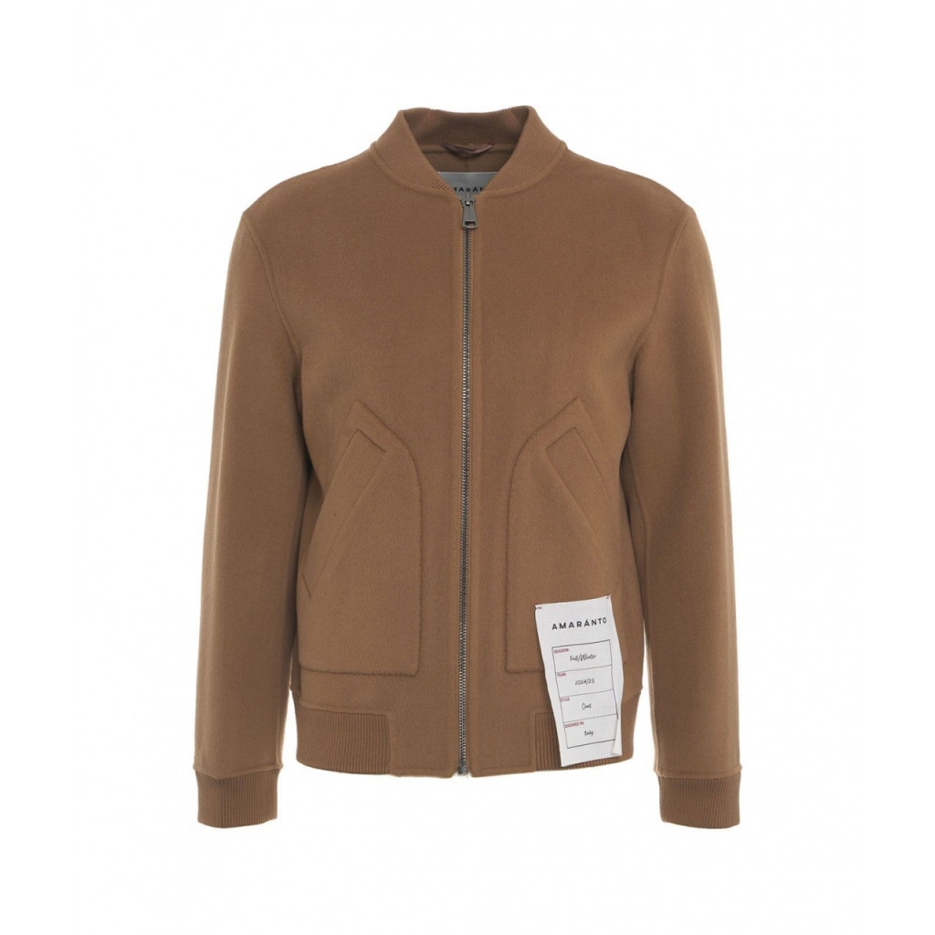 Giacca bomber in lana marrone