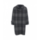 Cappotto Outdoor in misto lana con motivo glencheck blu scuro