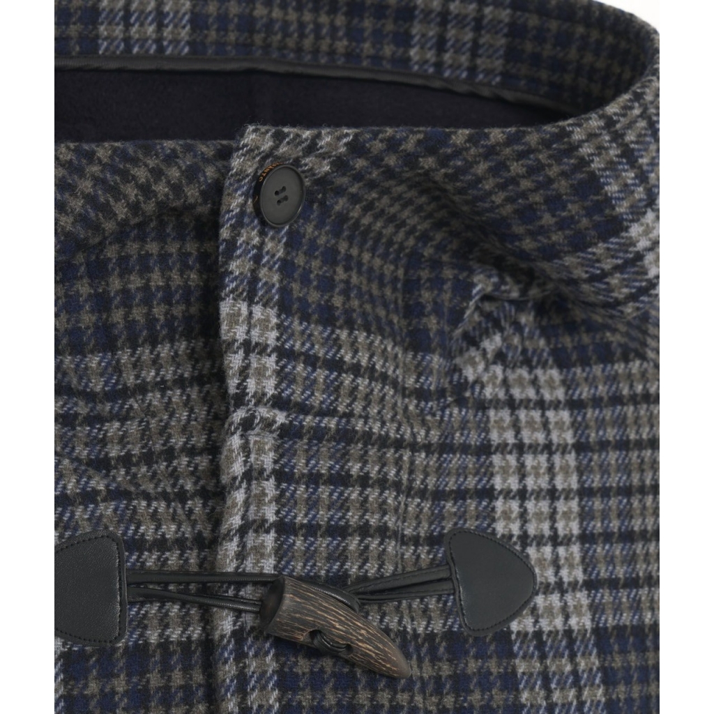 Cappotto Outdoor in misto lana con motivo glencheck blu scuro
