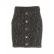 Mini gonna boucl con pailettes marrone scuro