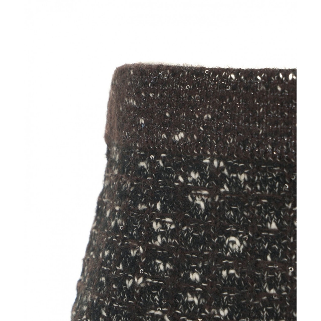 Mini gonna boucl con pailettes marrone scuro