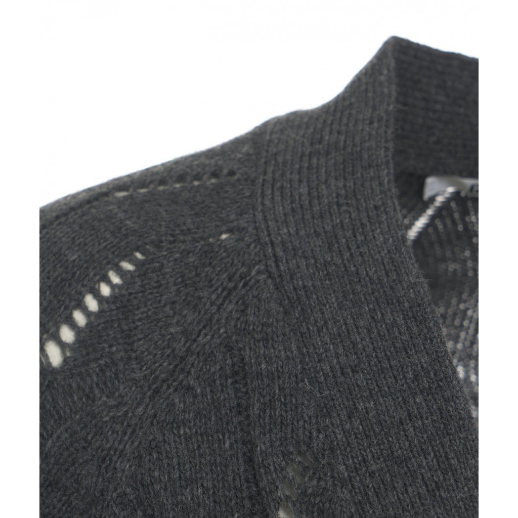 Cardigan in maglia di misto lana grigio scuro