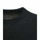 Maglia in lana vergine e misto lino nero