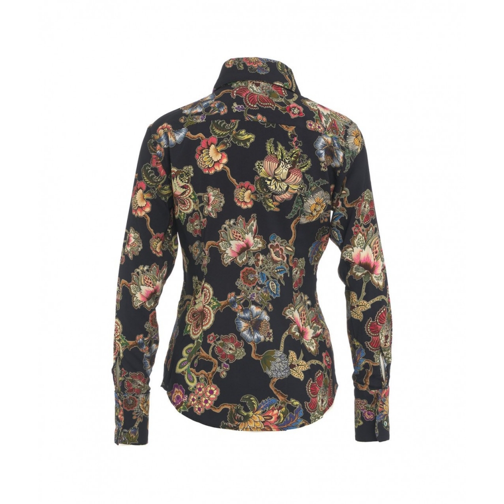 Camicia con stampa floreale nero
