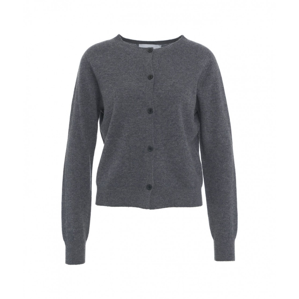 Set Cardigan e t-shirt in lana grigio scuro