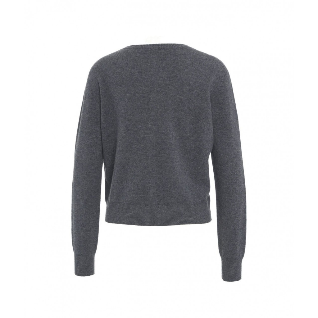 Set Cardigan e t-shirt in lana grigio scuro