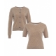 Set Cardigan e t-shirt in lana tortora