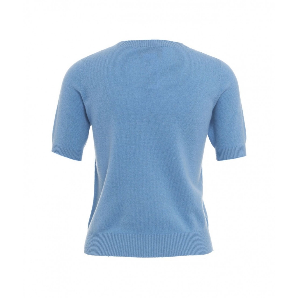 Set Cardigan e t-shirt in lana azzurro