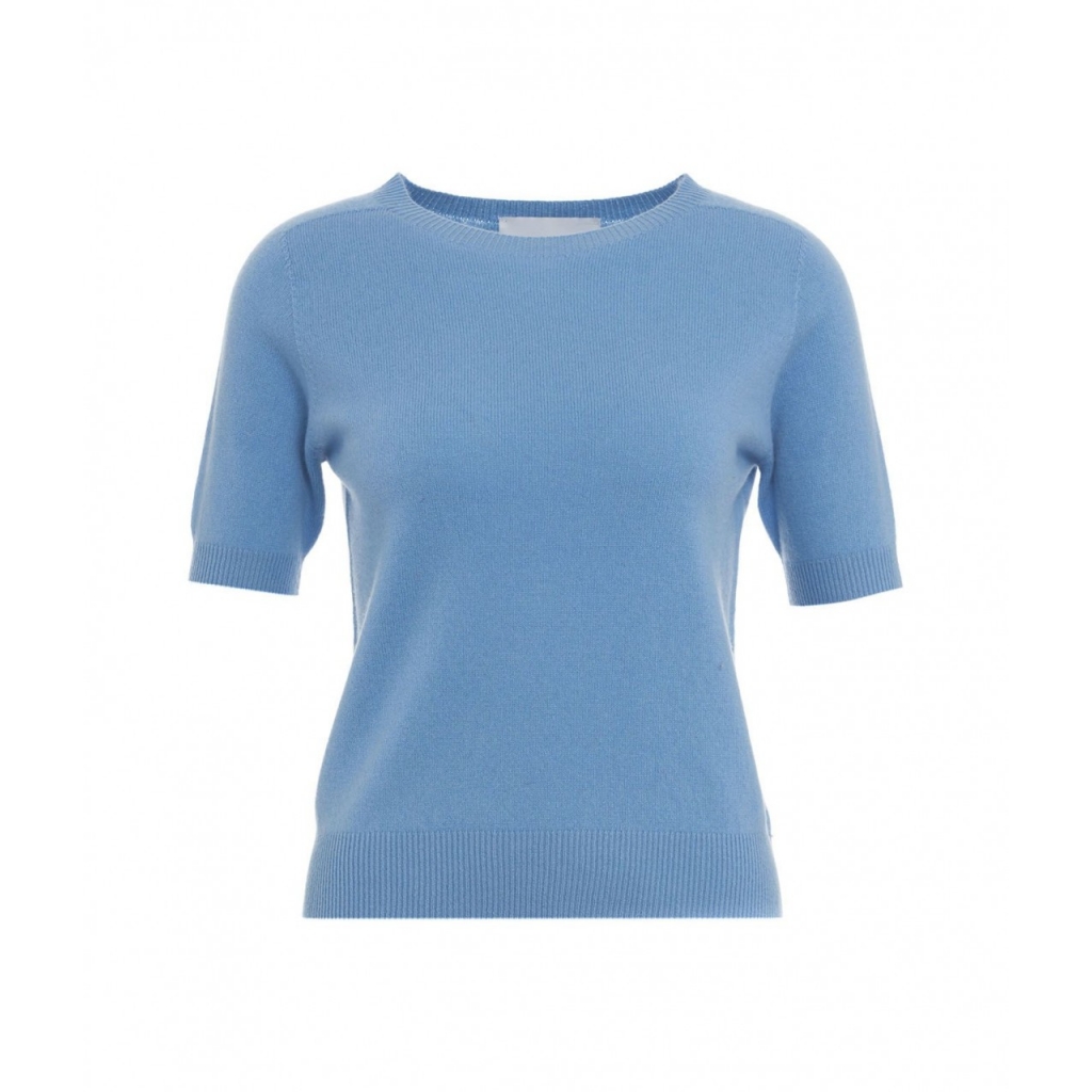 Set Cardigan e t-shirt in lana azzurro