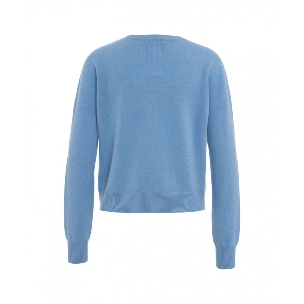 Set Cardigan e t-shirt in lana azzurro
