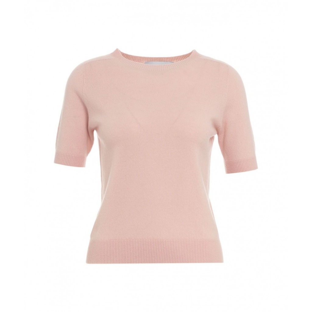 Set Cardigan e t-shirt in lana rosa chiaro