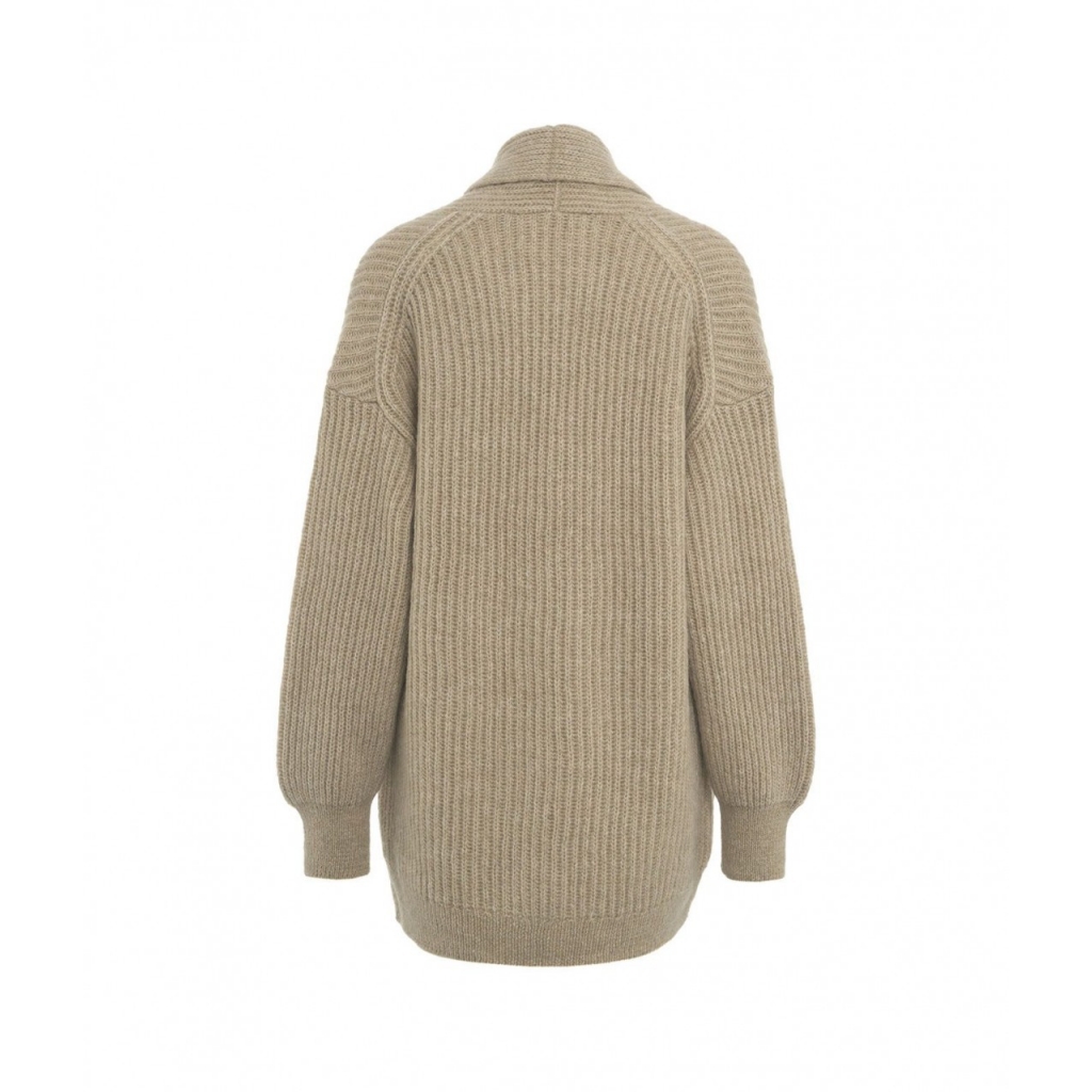 Cardigan a maglia in misto lana alpaka beige