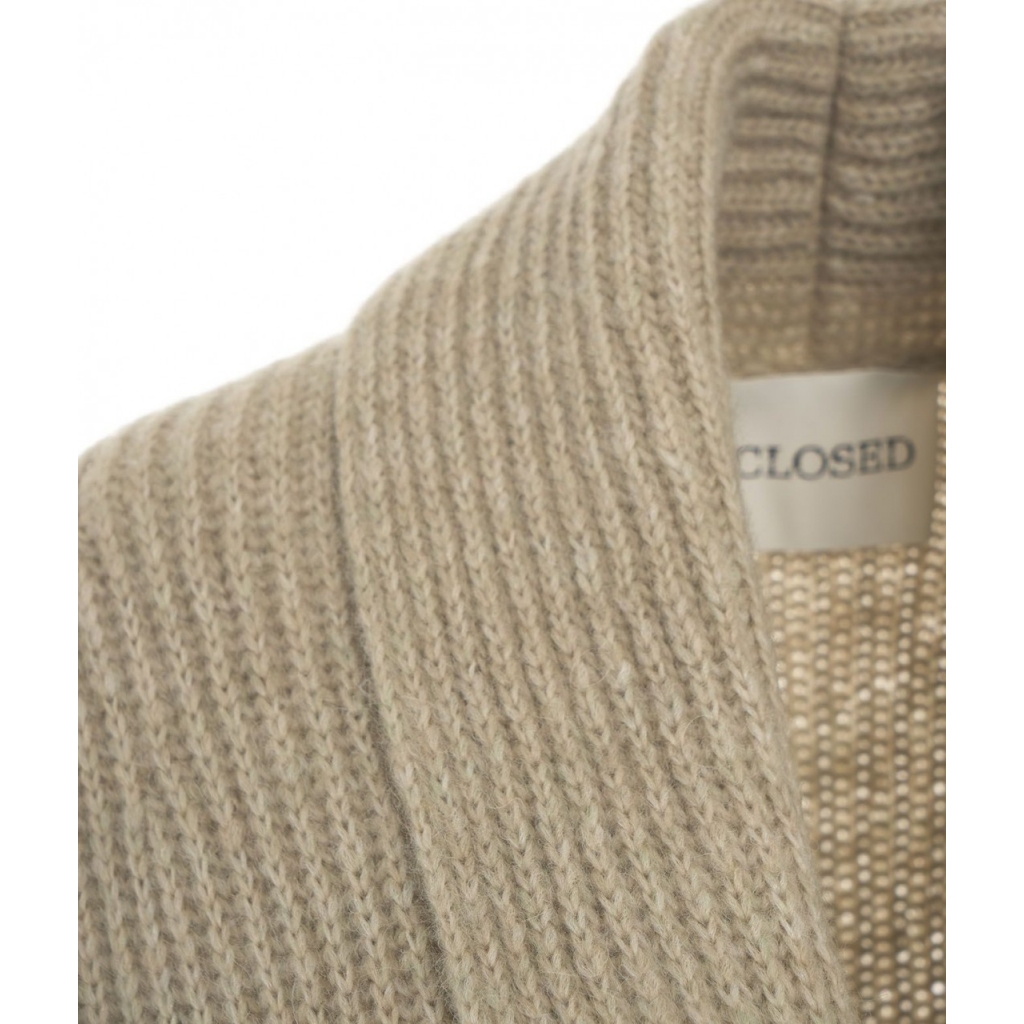 Cardigan a maglia in misto lana alpaka beige