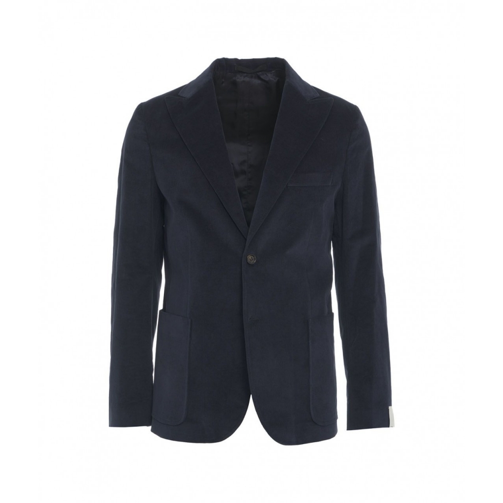 Blazer in velluto a coste sottili blu scuro