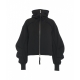 Felpa con cappuccio e zip nero