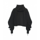 Felpa con cappuccio e zip nero