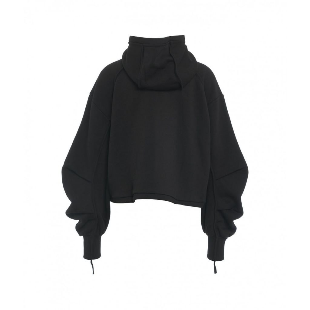 Felpa con cappuccio e zip nero