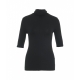 Maglia con collo alto in viscosa nero