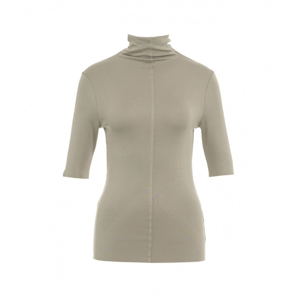 Maglia con collo alto in viscosa grigio chiaro