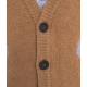Cardigan in maglia con pois e frange marrone chiaro