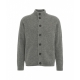 Cardigan lavorato a maglia in misto alpaca con collo alto grigio
