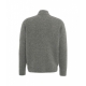 Cardigan lavorato a maglia in misto alpaca con collo alto grigio